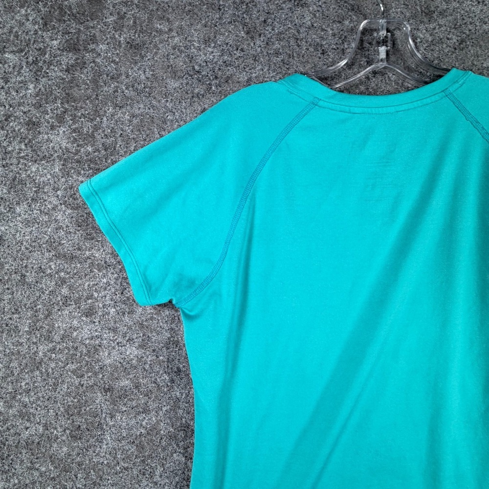 The North Face Reaxion Amp V-Neck T-Shirt Womens L Teal Blue Everyday Comfort - Picture 10 of 16